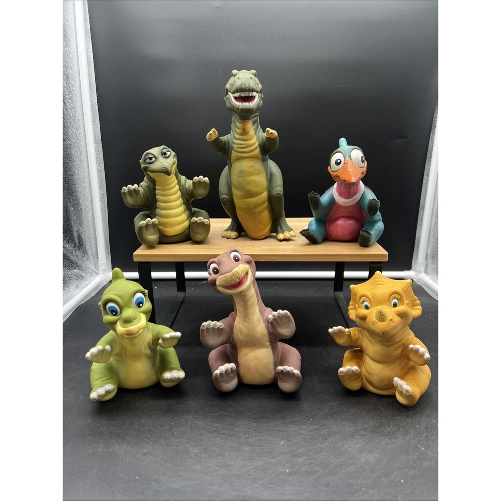Vintage Pizza Hut The Land Before Time Complete Set of 6 Rubber Hand Puppets
